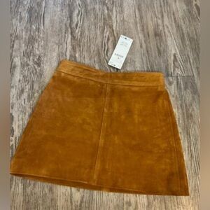 Zara Leather Suede Skirt m